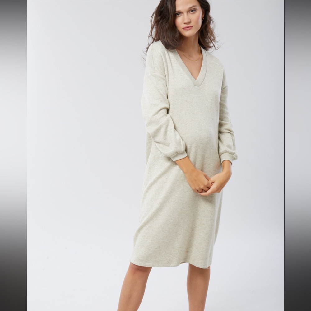 Ingrid & Isabel Maternity Sweater Dress – Pelican, Size XS